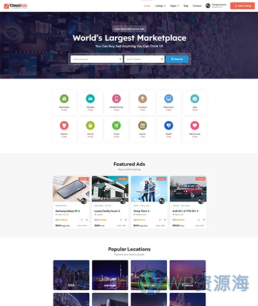 Classiads-广告与信息发布平台网站模板WordPress主题插图8-WordPress资源海