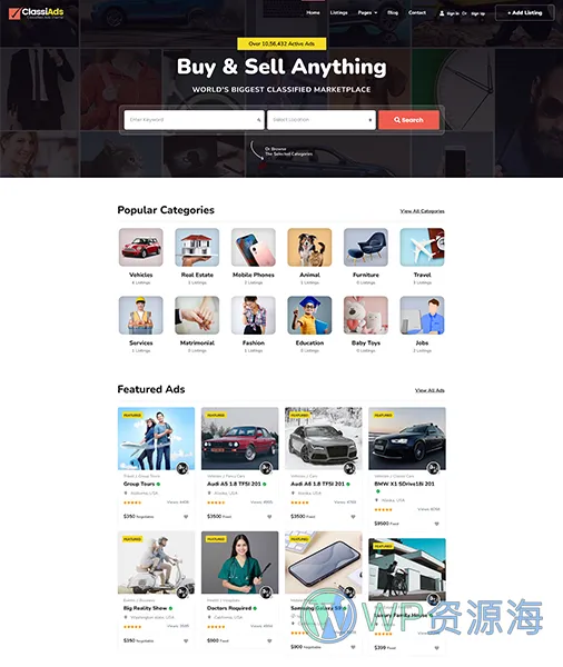 Classiads-广告与信息发布平台网站模板WordPress主题插图11-WP资源海 Classiads-广告与信息发布平台网站模板WordPress主题插图11-WP资源海