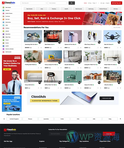 Classiads-广告与信息发布平台网站模板WordPress主题插图4-WordPress资源海