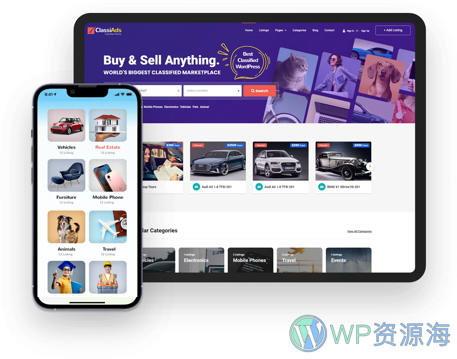 Classiads-广告与信息发布平台网站模板WordPress主题插图2-WP资源海 Classiads-广告与信息发布平台网站模板WordPress主题插图2-WP资源海