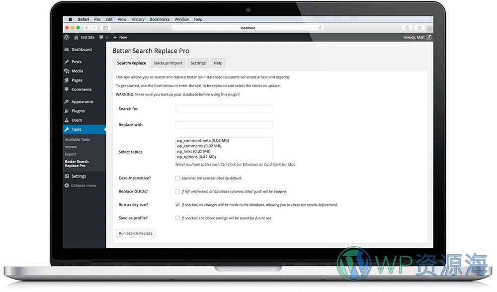 Better Search Replace Pro-超好用的WordPress数据库搜索替换插件[更至v1.4.7]插图5-WordPress资源海