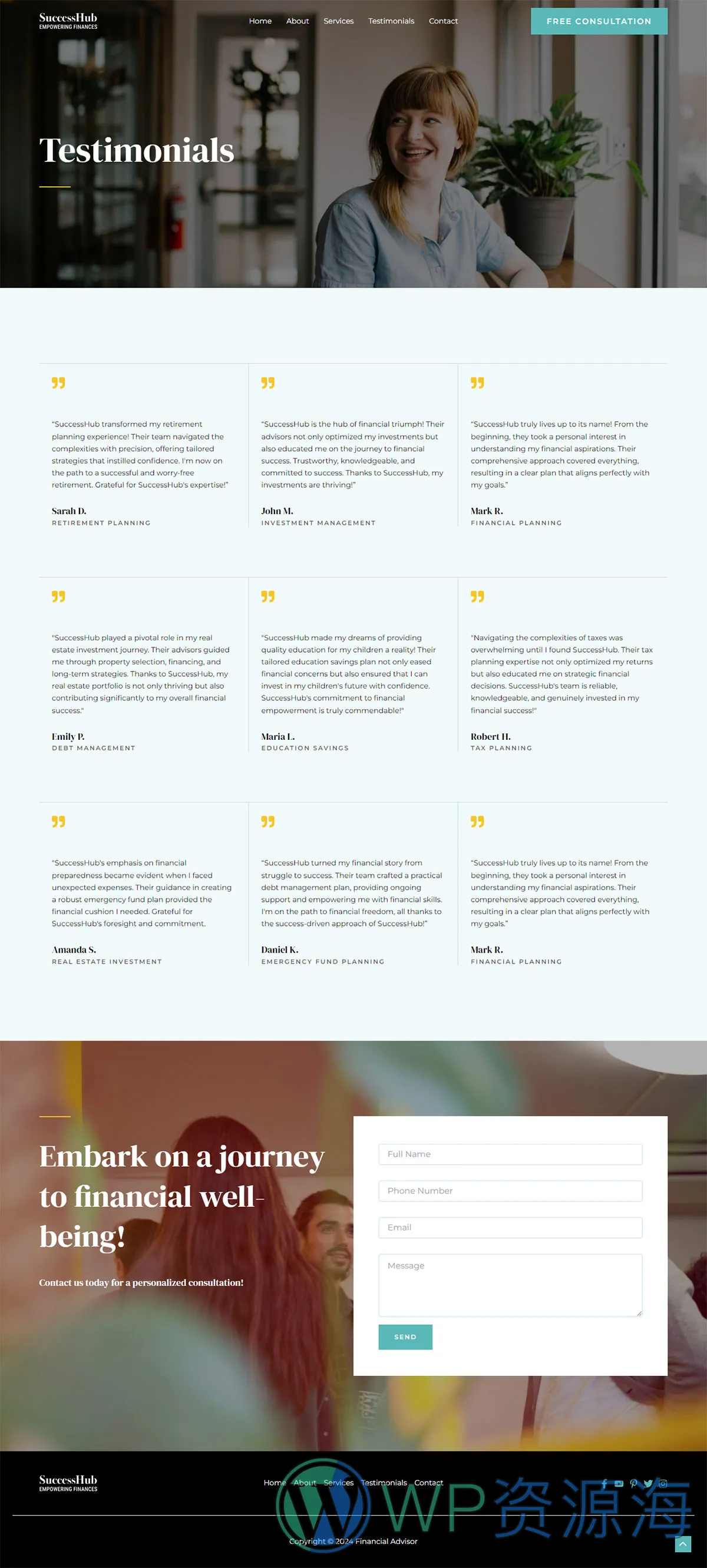 整站模板_财务顾问金融咨询企业网站成品模板_一键导入式快速建站模板插图3-WP资源海