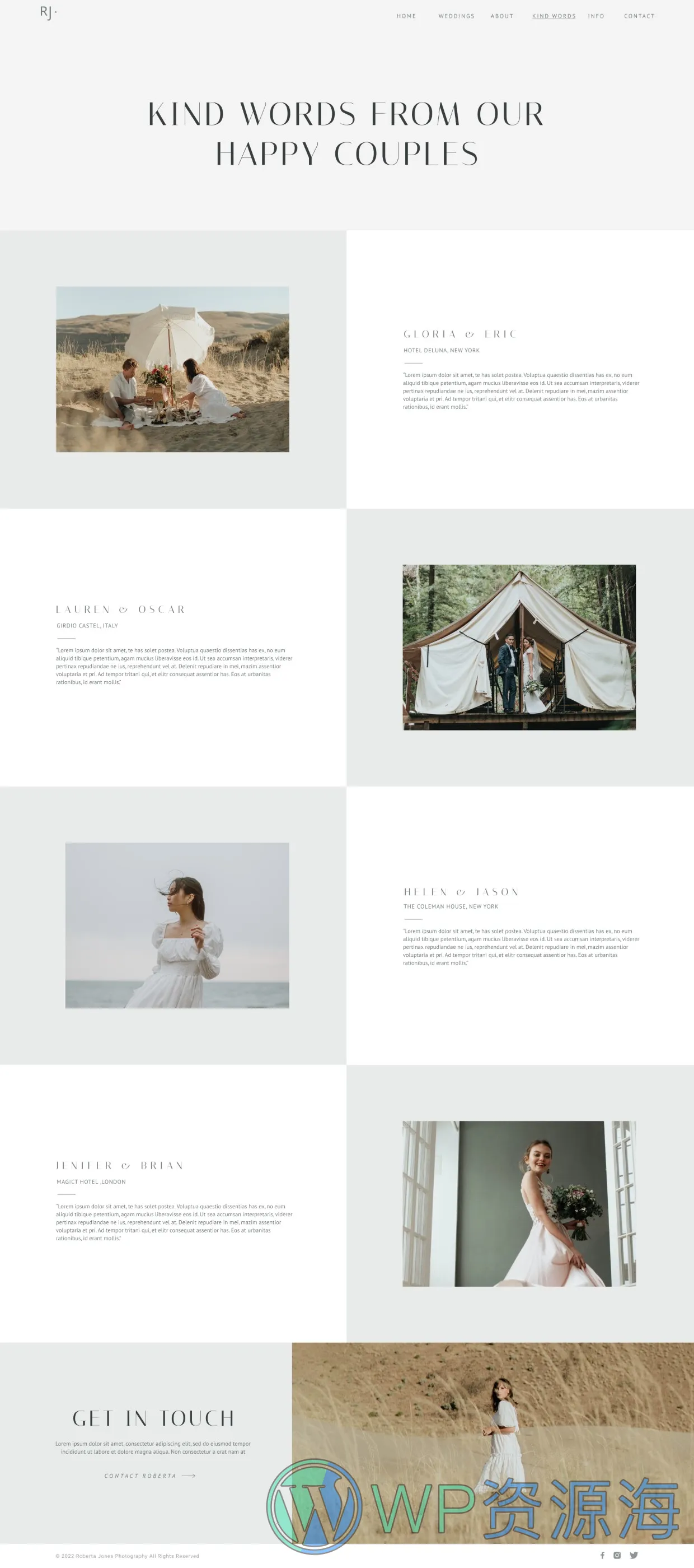 整站模板_婚礼与婚纱摄影公司网站成品模板_一键导入式快速建站模板插图5-WordPress资源海