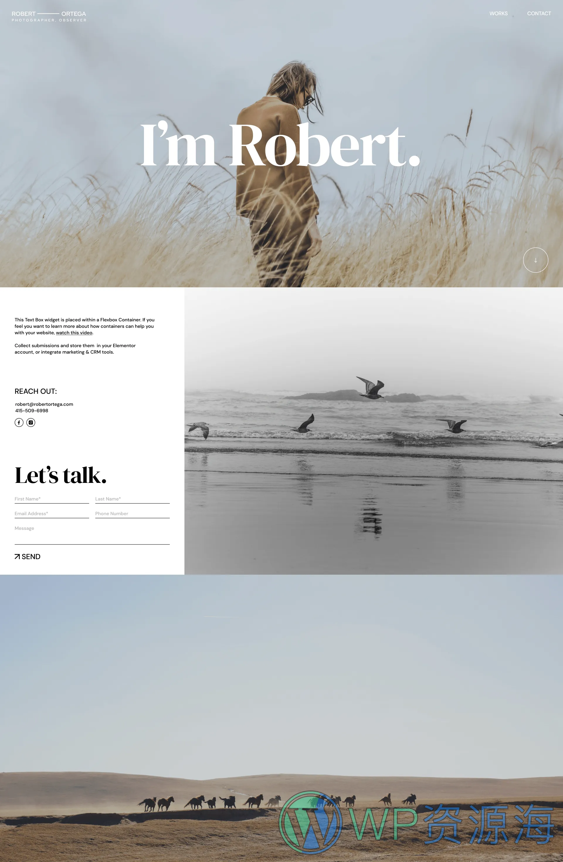 整站模板_自然与风光摄影作品展示网站成品模板_一键导入式快速建站模板插图2-WP资源海
