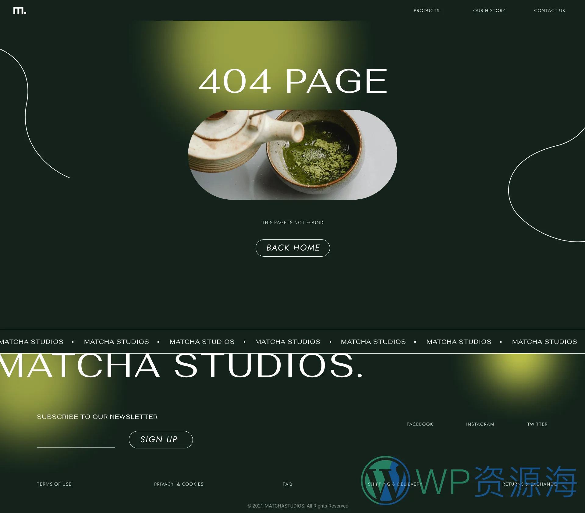 整站模板_抹茶店抹茶产品绿色网站成品模板_一键导入式快速建站模板插图1-WordPress资源海