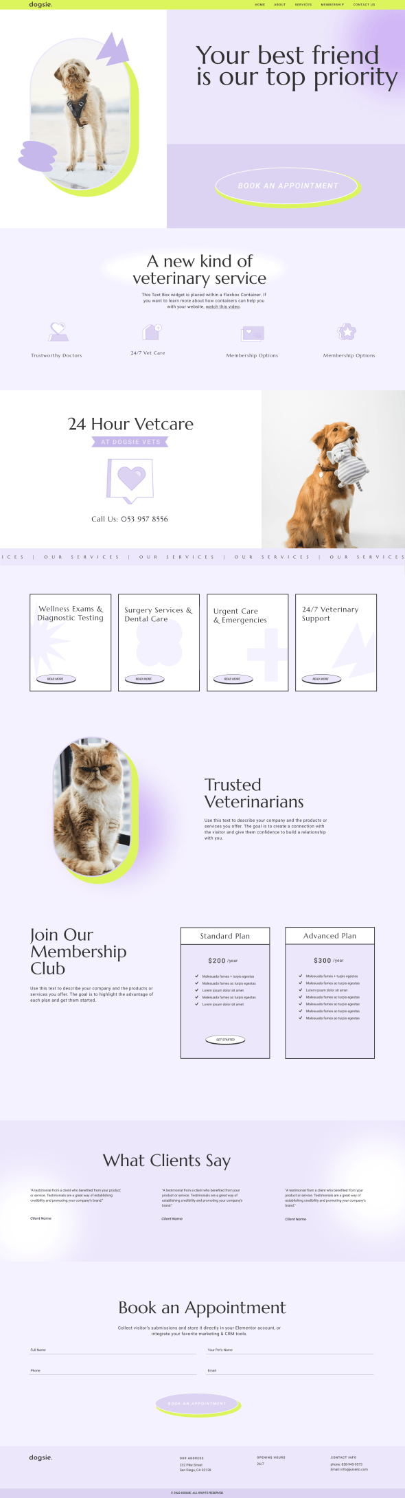 宠物诊所动物医院宠物服务中心网站成品模板_一键导入式快速建站模板
