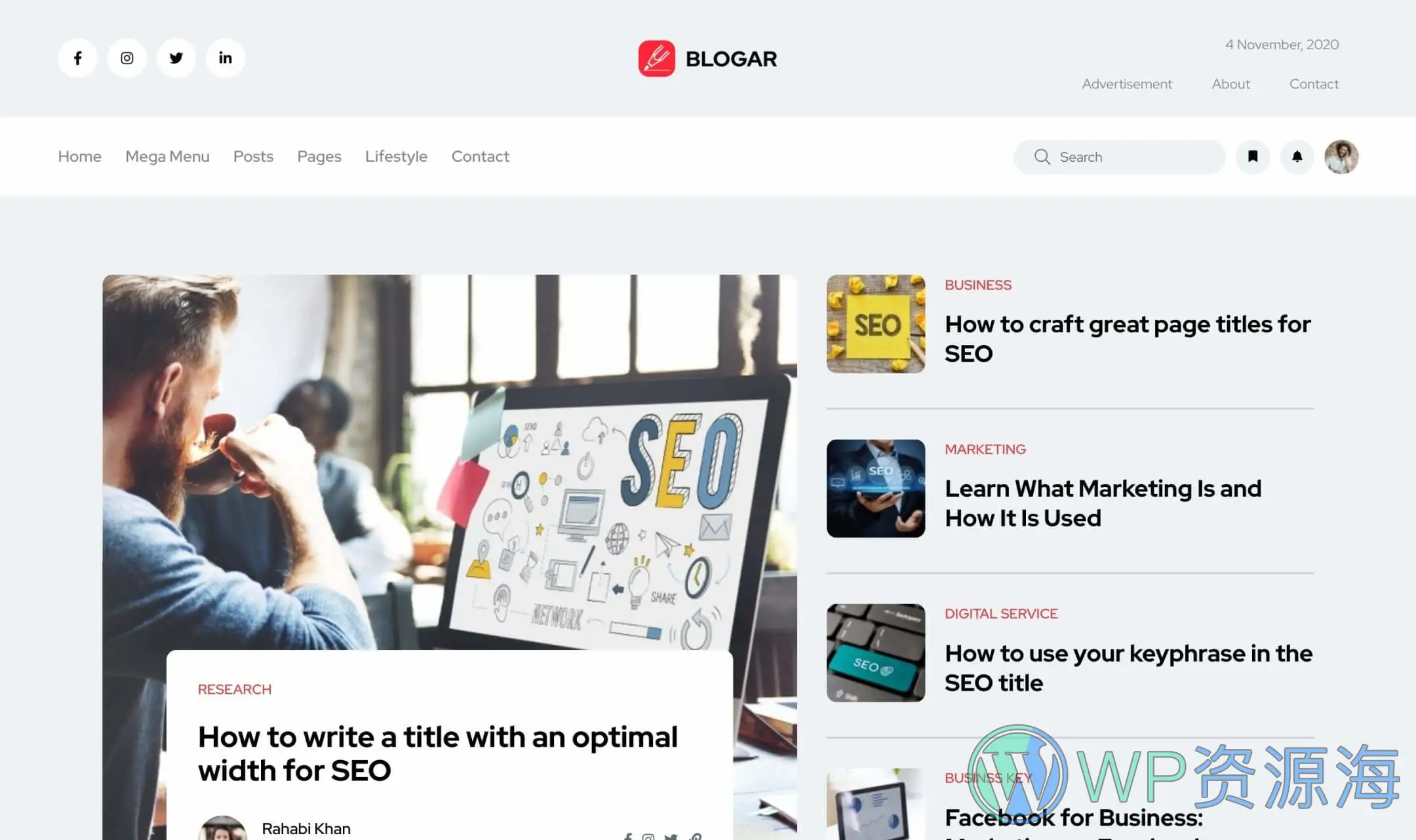 Blogar-现代简约专业的WordPress博客杂志主题插图10-WP资源海