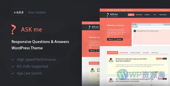 Ask Me-在线问答系统网站模板WordPress主题[更至v6.9.8]插图-WordPress资源海