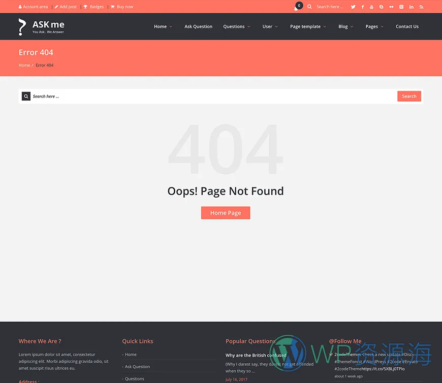 Ask Me-在线问答系统网站模板WordPress主题[更至v7.0.1]插图8-WP资源海
