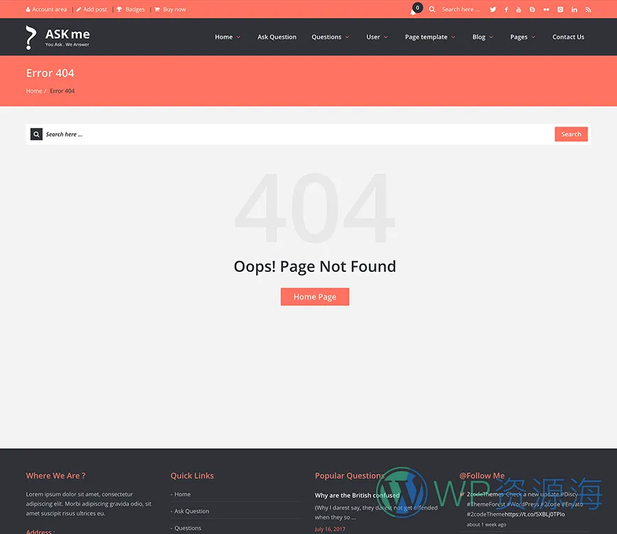 Ask Me-在线问答系统网站模板WordPress主题[更至v6.9.8]插图8-WordPress资源海