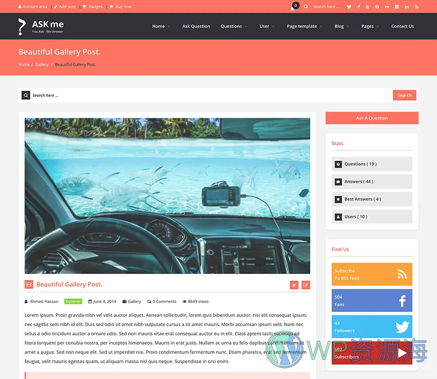 Ask Me-在线问答系统网站模板WordPress主题[更至v7.0.1]插图17-WP资源海