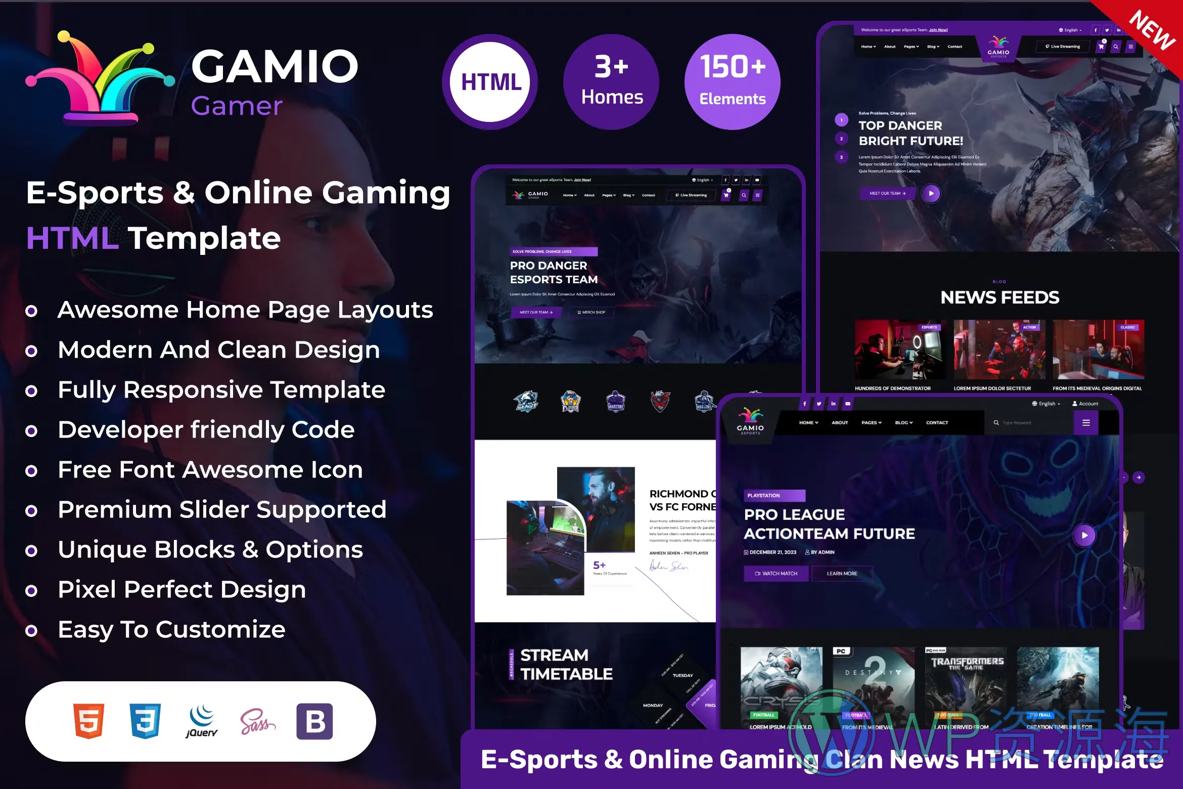 Gamio-2024最新炫酷风游戏电竞网站HTML模板插图-WordPress资源海