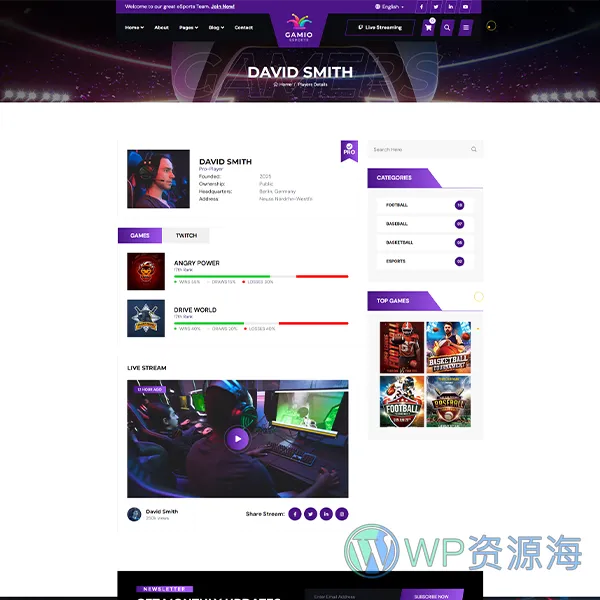 Gamio-2024最新炫酷风游戏电竞网站HTML模板插图9-WP资源海