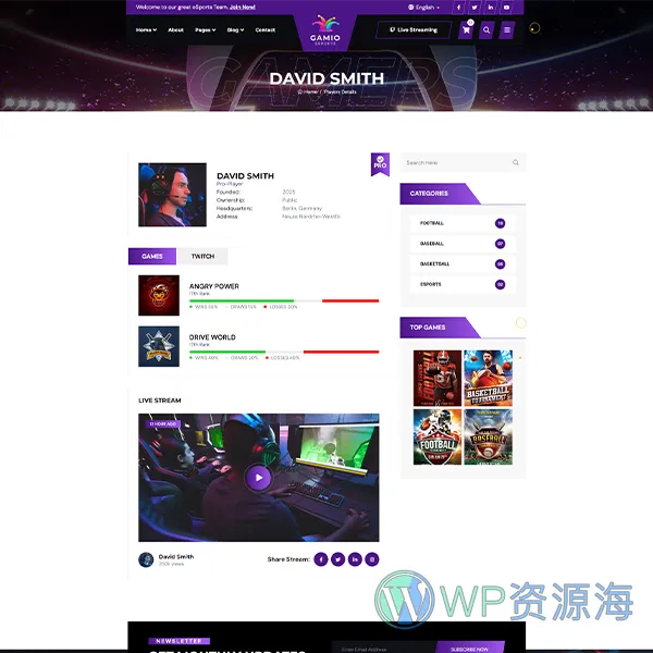 Gamio-2024最新炫酷风游戏电竞网站HTML模板插图9-WordPress资源海