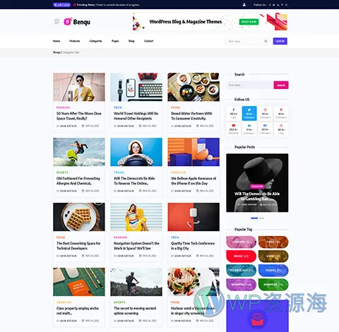 Benqu-新闻杂志博客网站模板WordPress主题[更至v1.1.2]插图11-WordPress资源海