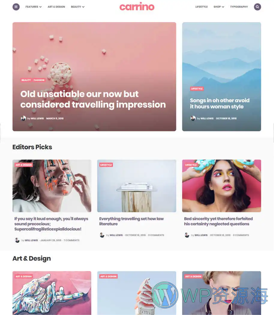 Carrino-新闻杂志博客WordPress古腾堡主题[更至v1.8.2]插图8-WordPress资源海