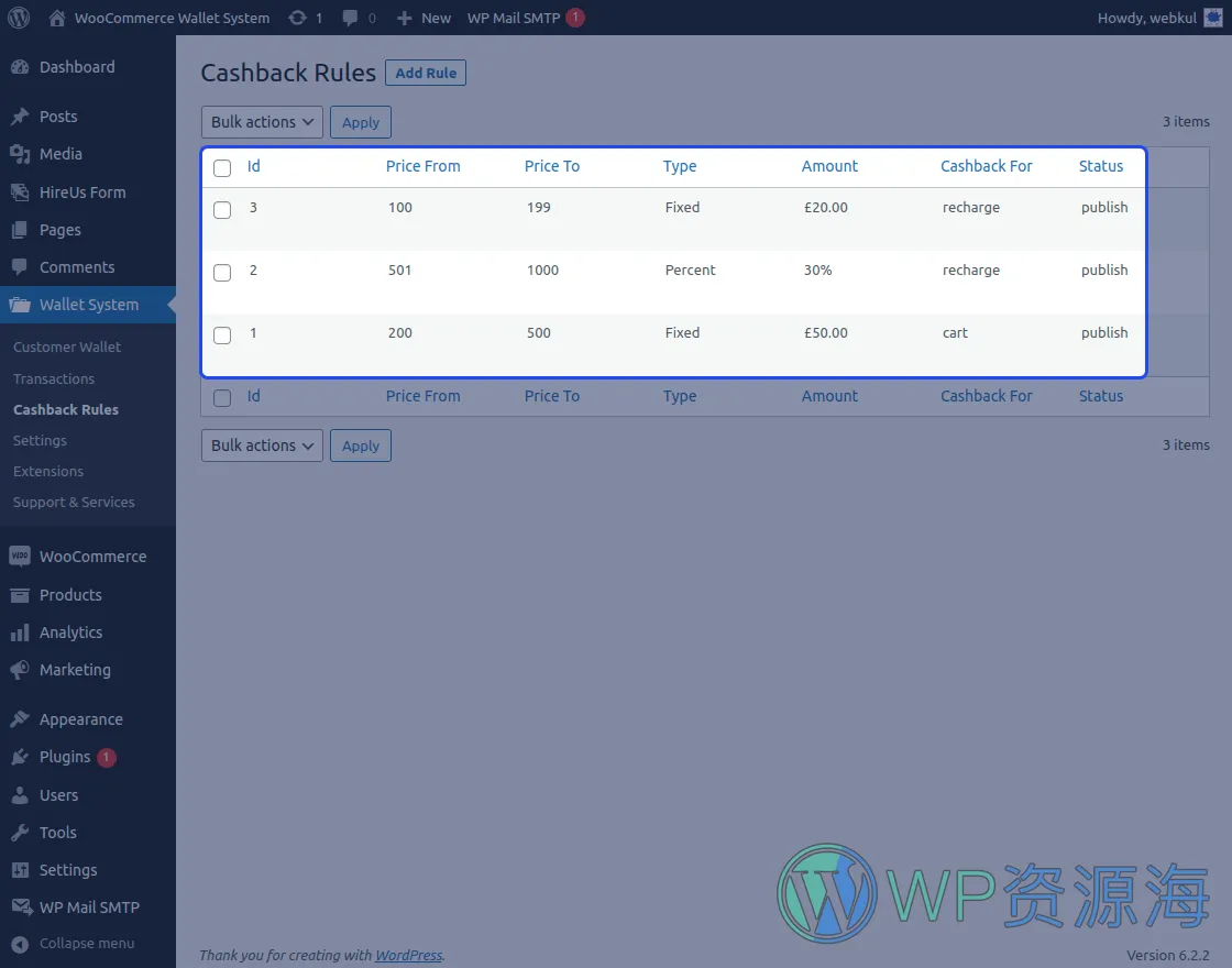 WooCommerce Wallet System-商城用户钱包系统WordPress插件[更至v3.6.2]插图8-WordPress资源海