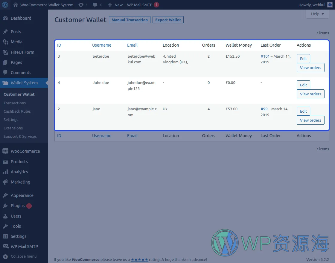 WooCommerce Wallet System-商城用户钱包系统WordPress插件[更至v3.6.2]插图5-WordPress资源海