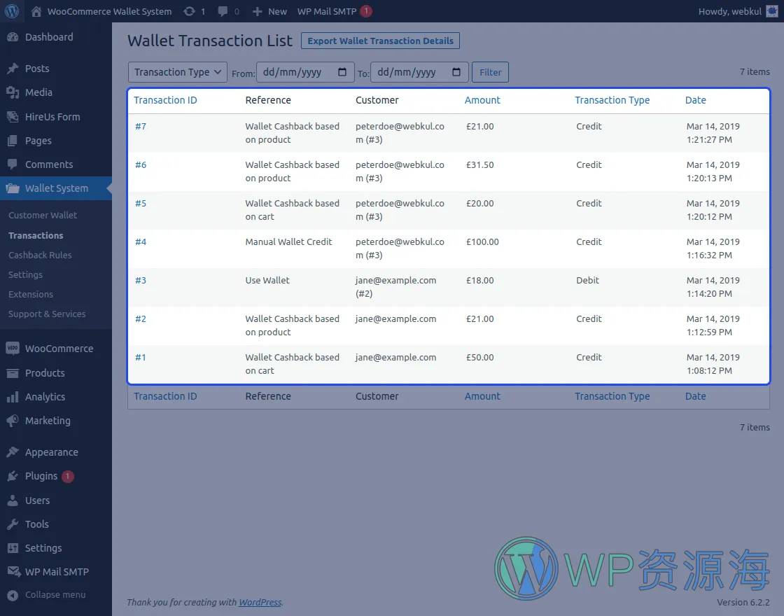 WooCommerce Wallet System-商城用户钱包系统WordPress插件[更至v3.6.2]插图6-WP资源海