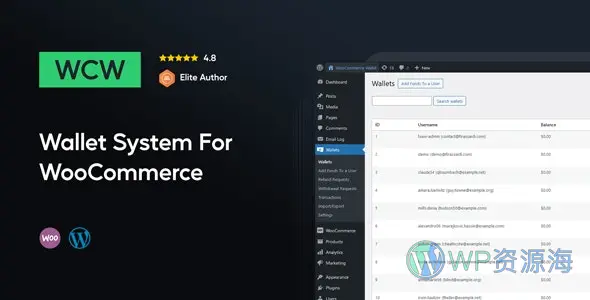 WooCommerce Wallet-Woo商城用户钱包管理系统WordPress插件[更至v3.0.9]插图-WordPress资源海