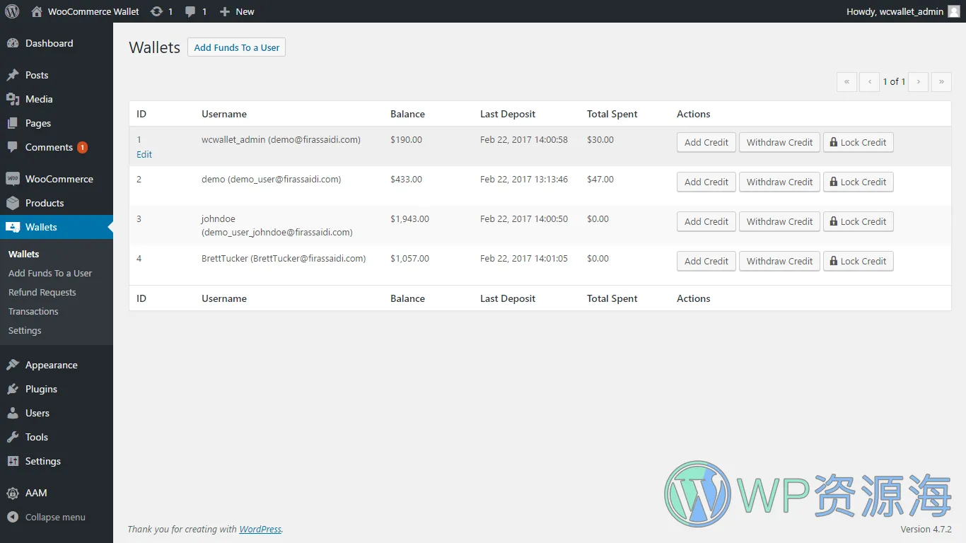 WooCommerce Wallet-Woo商城用户钱包管理系统WordPress插件[更至v3.0.9]插图1-WordPress资源海
