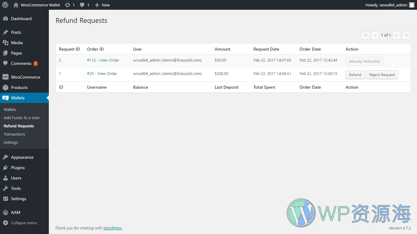 WooCommerce Wallet-Woo商城用户钱包管理系统WordPress插件[更至v3.1.0]插图3-WP资源海