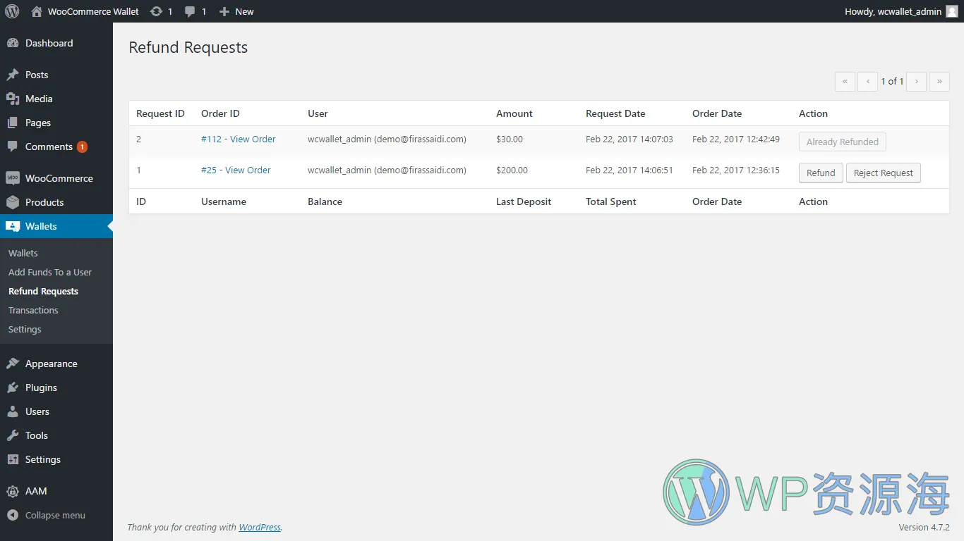 WooCommerce Wallet-Woo商城用户钱包管理系统WordPress插件[更至v3.0.9]插图3-WordPress资源海