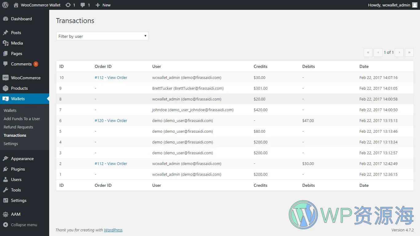 WooCommerce Wallet-Woo商城用户钱包管理系统WordPress插件[更至v3.1.0]插图4-WP资源海