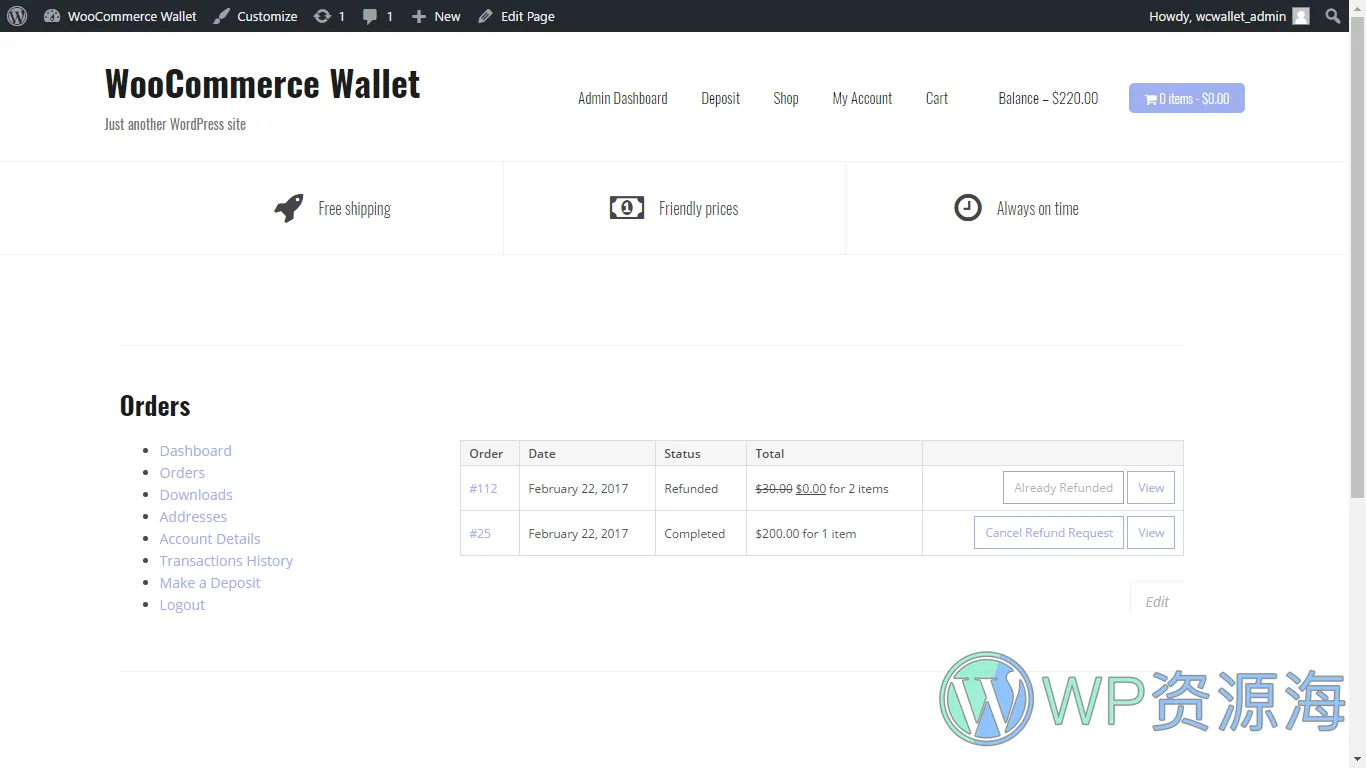 WooCommerce Wallet-Woo商城用户钱包管理系统WordPress插件[更至v3.0.9]插图7-WordPress资源海