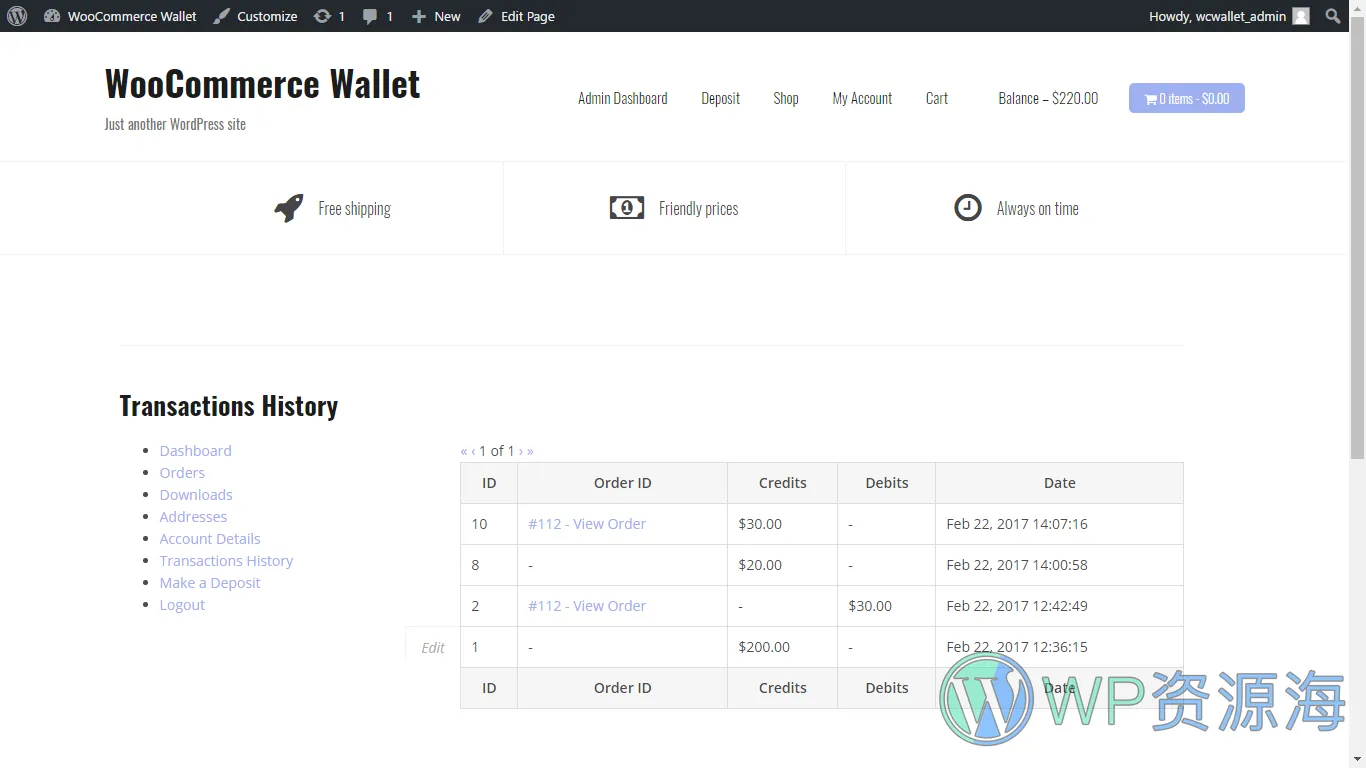 WooCommerce Wallet-Woo商城用户钱包管理系统WordPress插件[更至v3.1.0]插图8-WP资源海