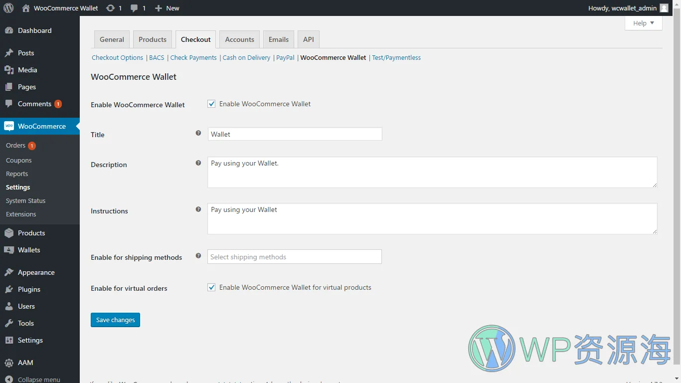 WooCommerce Wallet-Woo商城用户钱包管理系统WordPress插件[更至v3.1.0]插图13-WP资源海