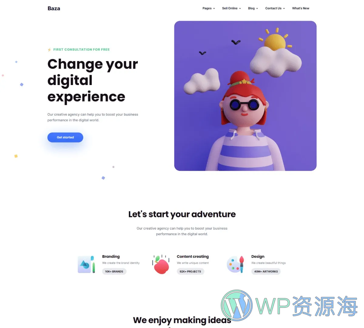 Baza-漂亮多用途3D插画风WordPress主题插图28-WP资源海 Baza-漂亮多用途3D插画风WordPress主题插图28-WP资源海