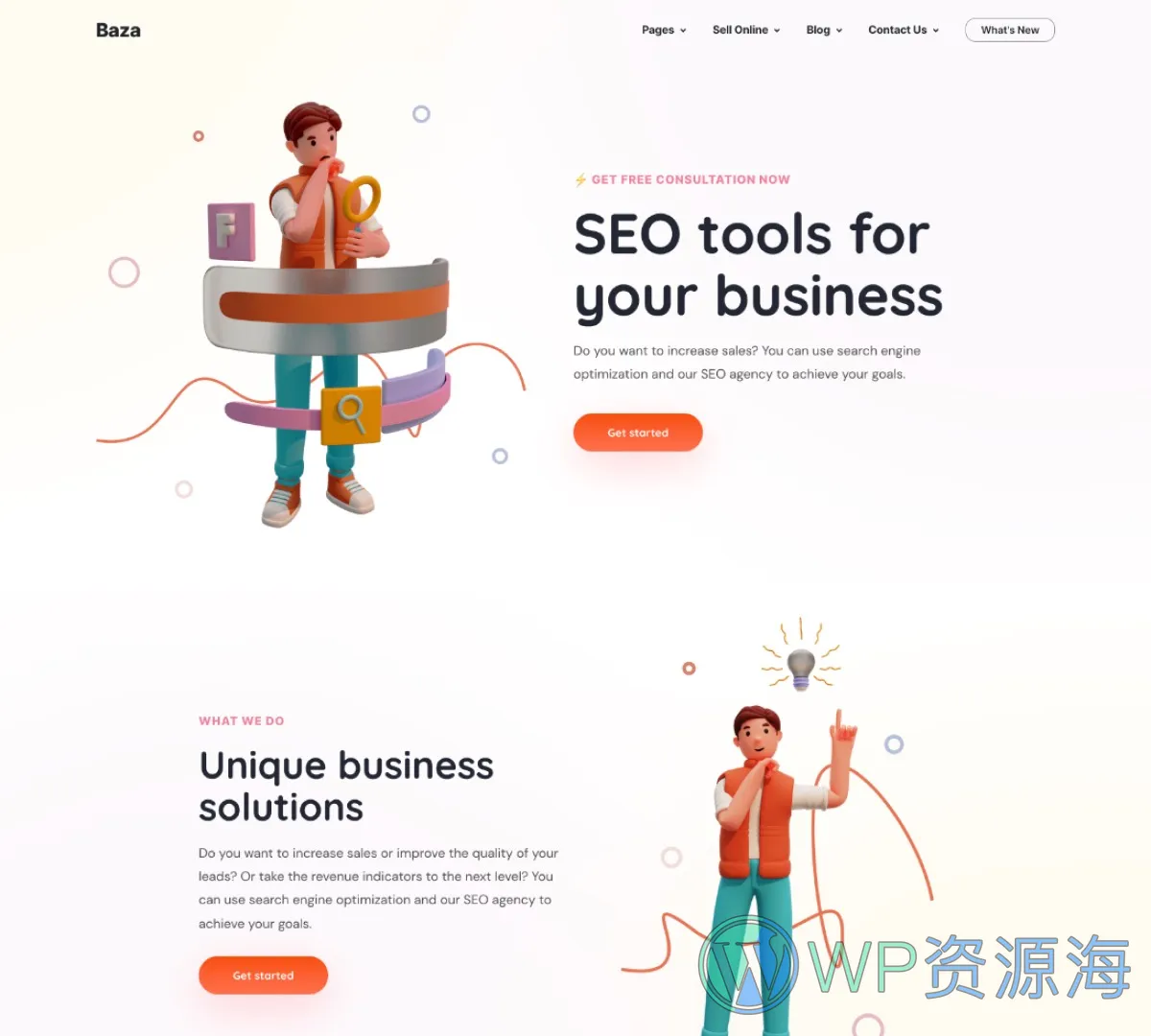 Baza-漂亮多用途3D插画风WordPress主题插图5-WP资源海 Baza-漂亮多用途3D插画风WordPress主题插图5-WP资源海