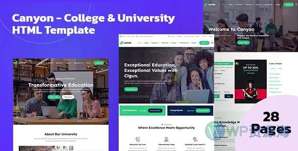 Canyon-考研留学大学生教育培训机构HTML网站模板插图-WP资源海