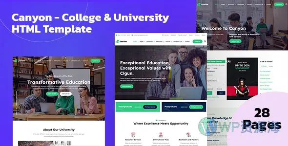 Canyon-考研留学大学生教育培训机构HTML网站模板插图-WordPress资源海