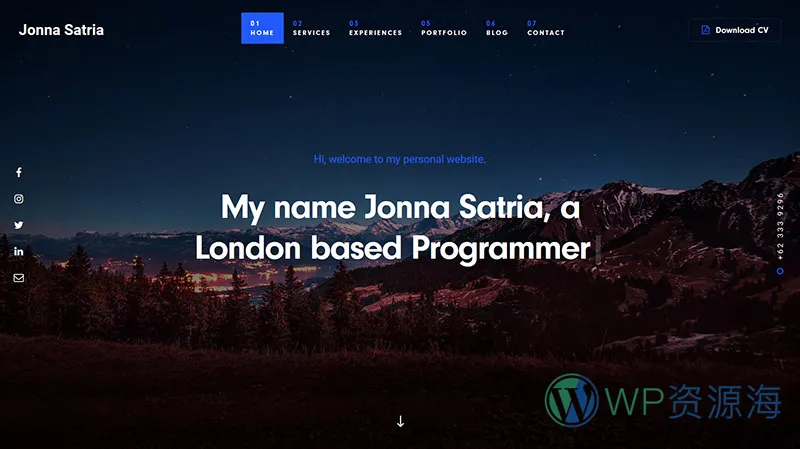 Jonna-专业炫酷多用途的HTML单页网站模板插图2-WordPress资源海