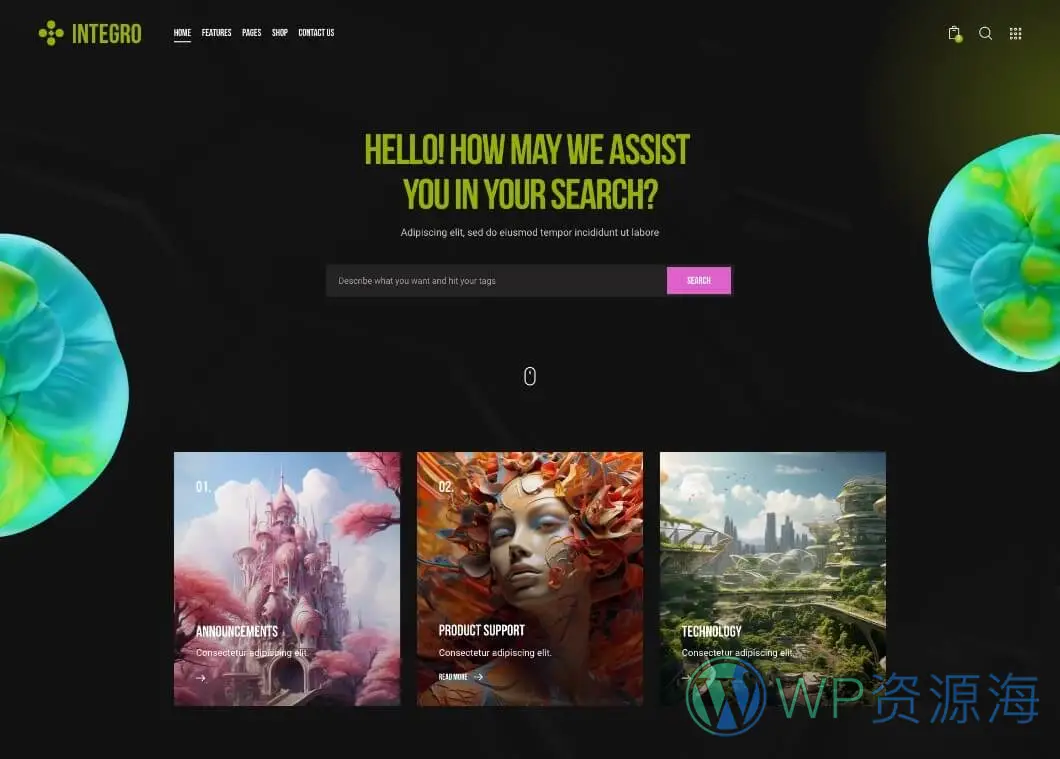 Integro-设计绘画IT科技公司网站模板WordPress主题插图4-WP资源海
