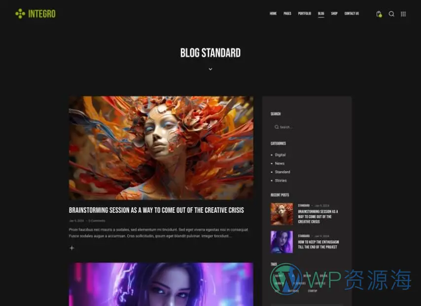 Integro-设计绘画IT科技公司网站模板WordPress主题插图12-WP资源海
