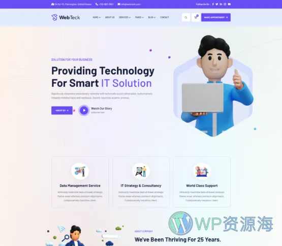 Webteck-互联网IT科技公司网站模板WordPress主题[更至v1.0.0]插图4-WordPress资源海