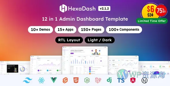 HexaDash-多框架适配前端开发网页模板套件[更至v2.1.3]插图-WP资源海