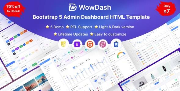 WowDash-漂亮多用途网站模板Bootstrap 5+HTML前端套件