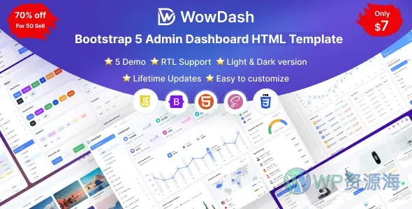 WowDash-漂亮多用途网站模板Bootstrap 5+HTML前端套件插图-WordPress资源海