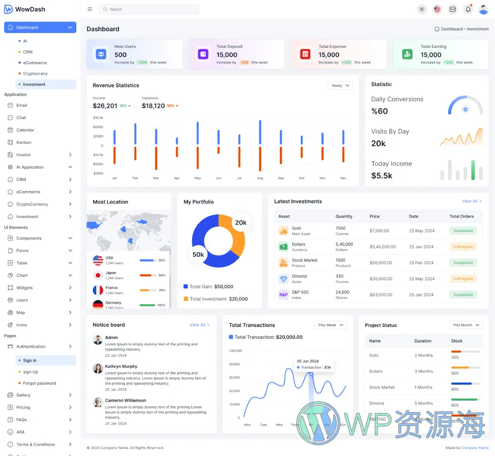 WowDash-漂亮多用途网站模板Bootstrap 5+HTML前端套件插图9-WordPress资源海