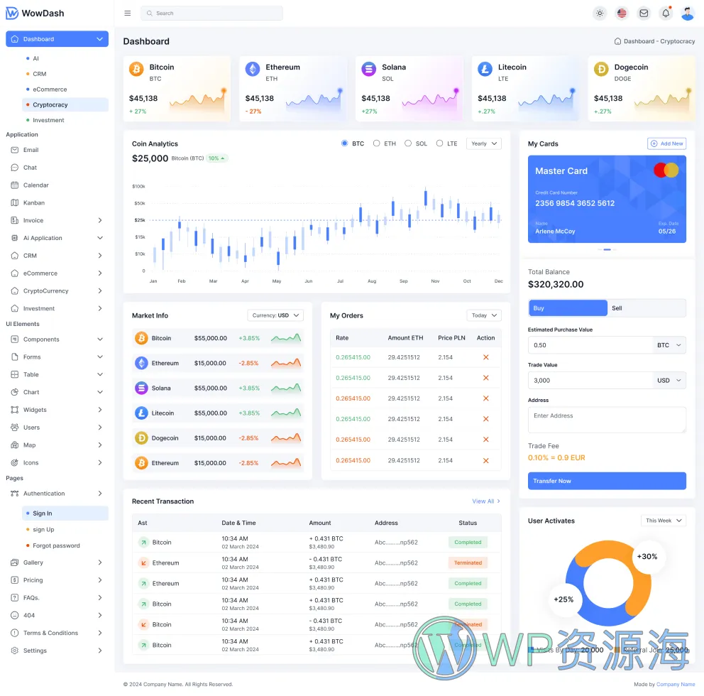 WowDash-漂亮多用途网站模板Bootstrap 5+HTML前端套件插图7-WordPress资源海