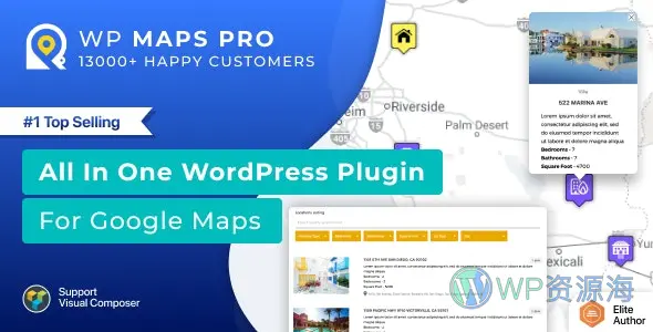 WP MAPS PRO-高级版谷歌地图管理与嵌入WordPress插件[更至v5.8.0]插图-WP资源海