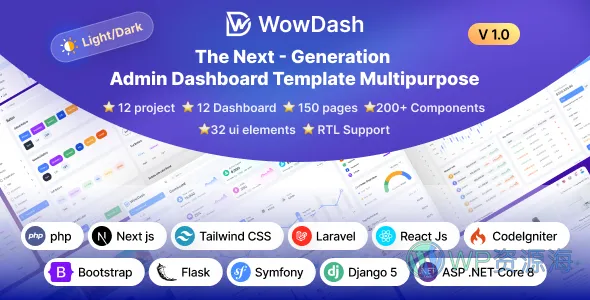 WowDash-漂亮多用途12合1前端开发模板套件插图-WP资源海