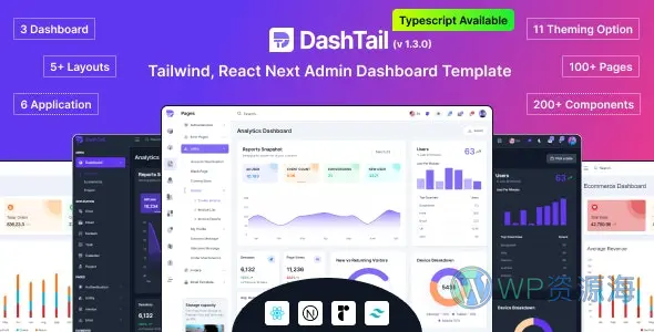 DashTail-Tailwind React Next精品多合一后台管理模板[更至v1.3]插图-WP资源海