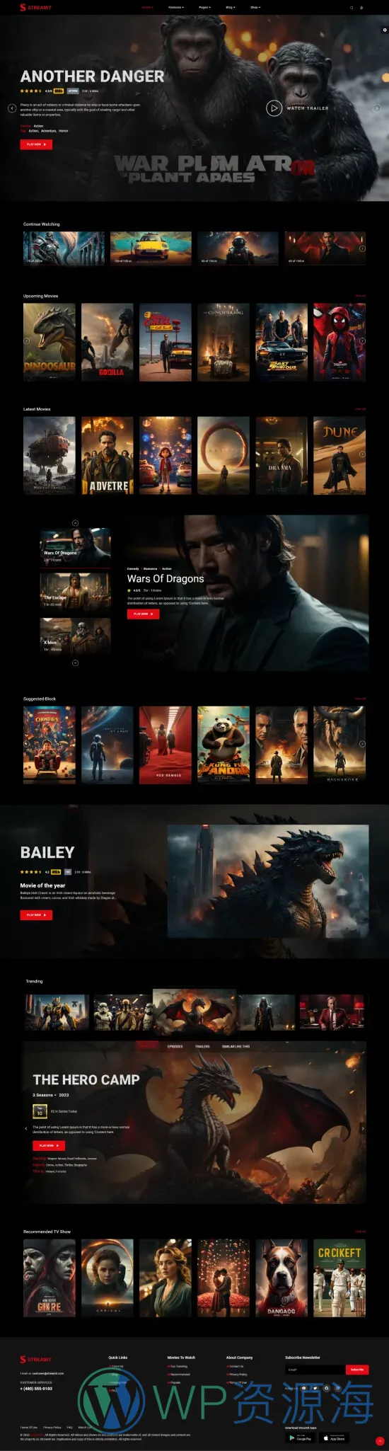 Streamit-前端多框架炫酷电影网站网页模板[更至v5.2.1]插图2-WordPress资源海
