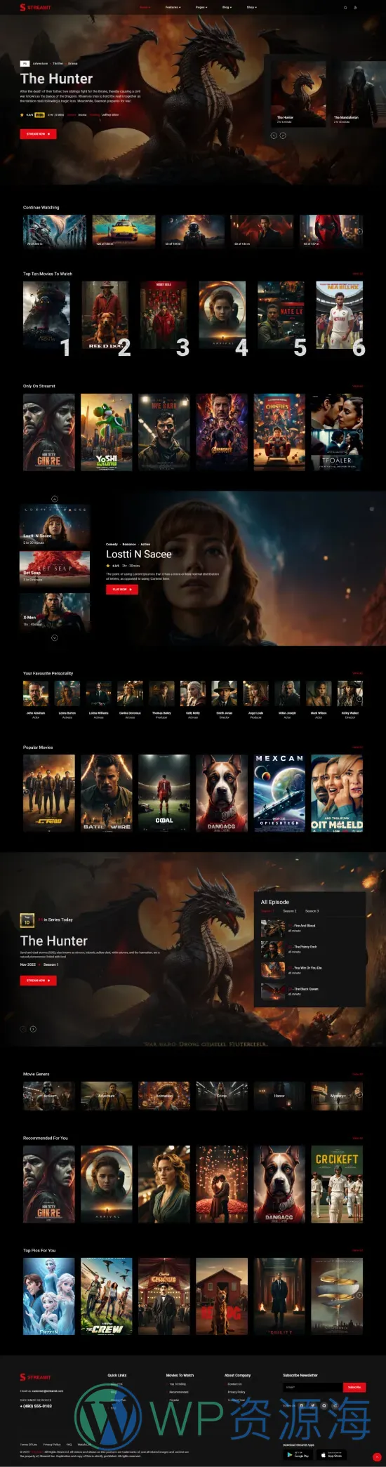 Streamit-前端多框架炫酷电影网站网页模板[更至v5.2.1]插图5-WordPress资源海