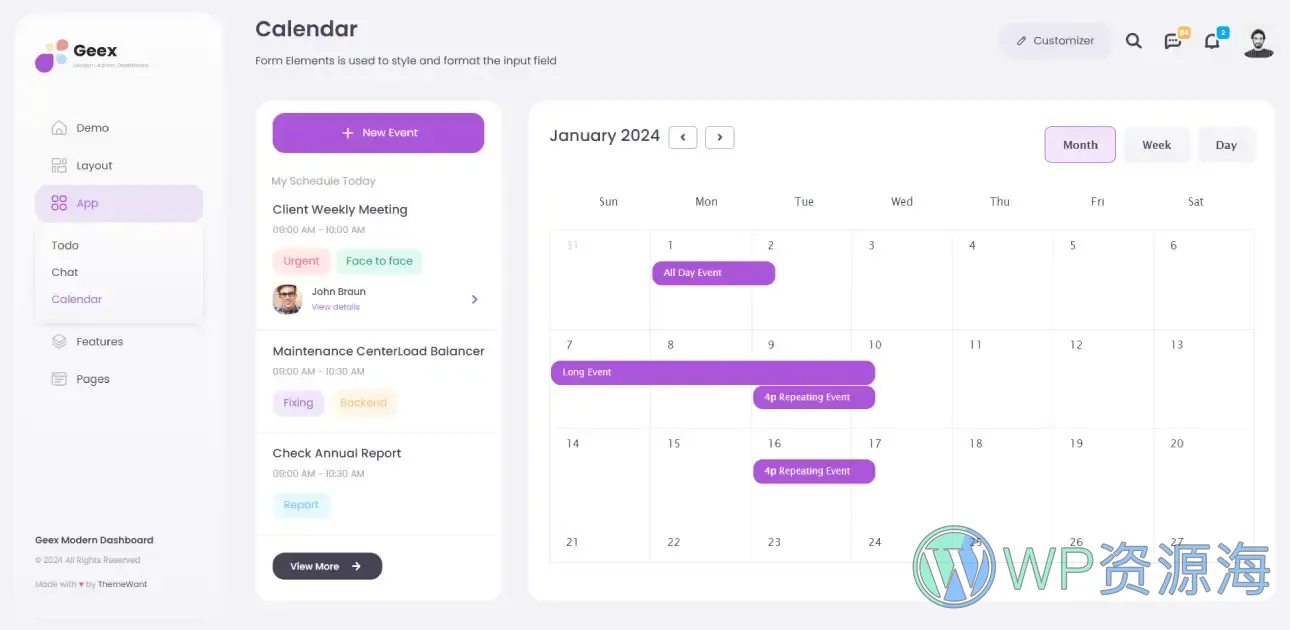Geex | Bootstrap5 后台管理仪表板 HTML 模板[更至v1.0.2]插图8-WP资源海